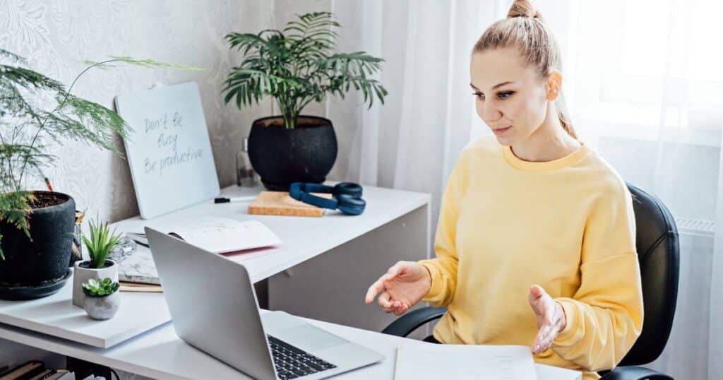 woman side hustle laptop